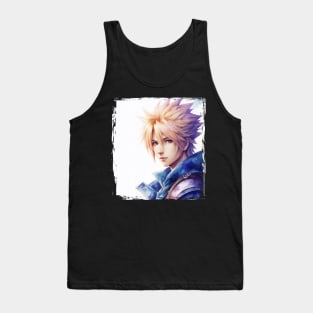 Watercolor of Cloud Strife from Final Fantasy VII Tank Top